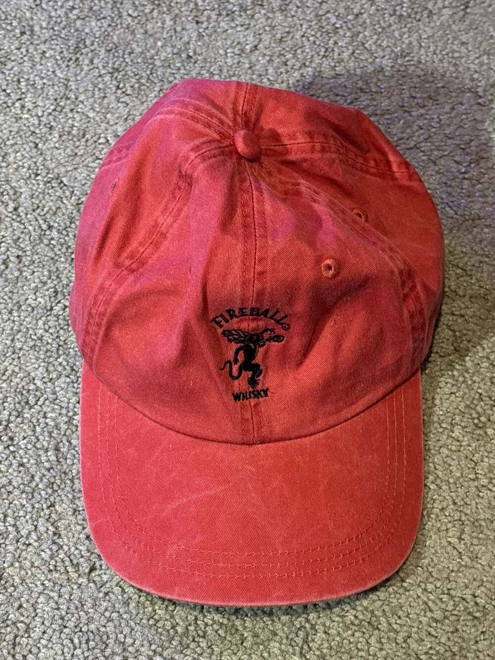 Red Fireball Whiskey Hat Ahead Adjustable Mens One Size Used
